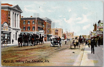 Edmonton Alberta Main Street looking East MacFarlane Postcard 