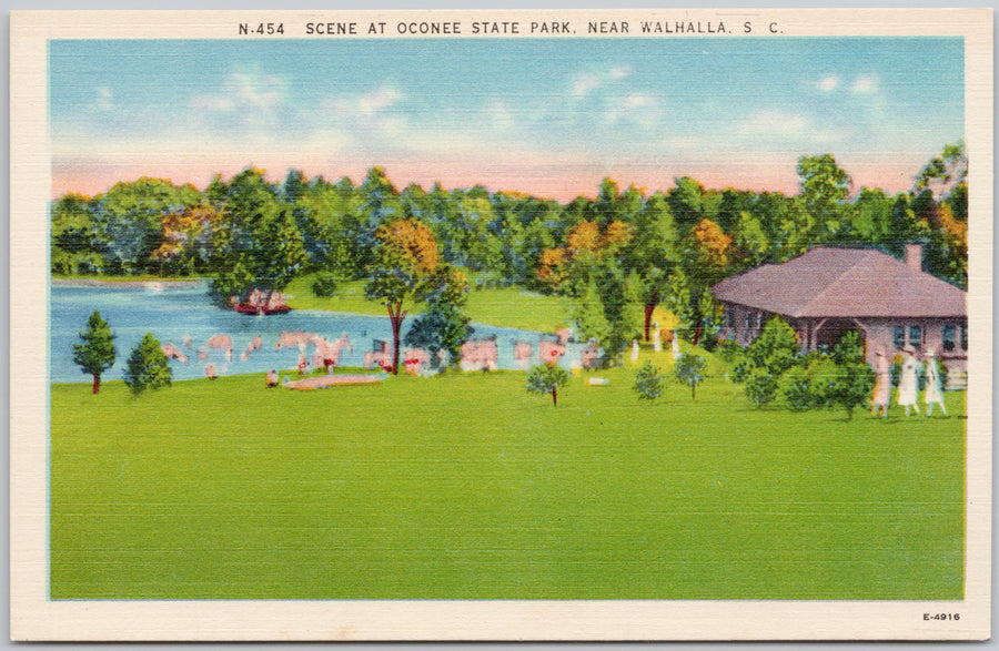 Oconee State Park near Walhalla South Carolina SC USA Linen Postcard