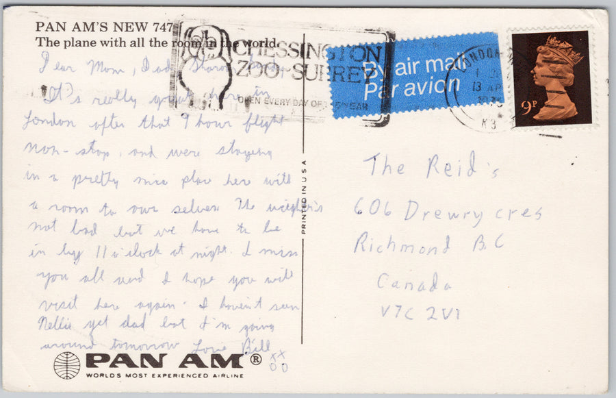 Pan Am's New 747 Jet Airplane Pan American Airlines Advertising Postcard SP20