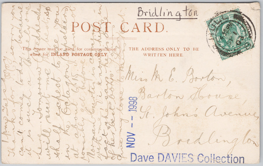 Bridlington The New Spa Promenade England UK 1903 Postcard SP20 *as is