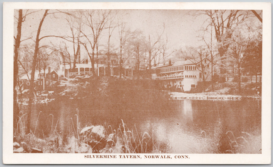 Silvermine Tavern Norwalk CT Connecticut 1960s Lincoln Stamp Postcard