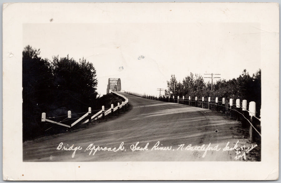 North Battleford Saskatchewan Bridge Sask River Postcard