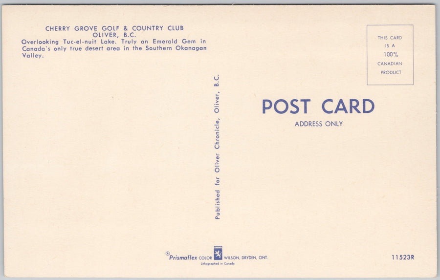 Oliver BC Cherry Grove Golf & Country Club Golfers Golfing Postcard SP21