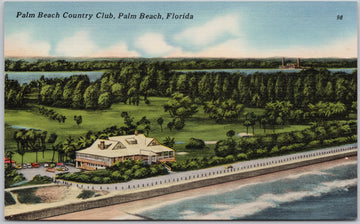 Palm Beach Country Club Palm Beach FL Florida Golf Course Unused Linen Postcard 