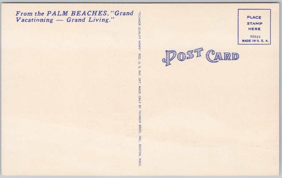 Palm Beach Country Club Palm Beach FL Florida Golf Course Unused Linen Postcard SP21