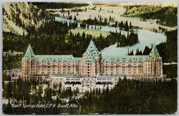 Banff Alberta Banff Springs Hotel Canada 1928 Banff Duplex Cancel Postcard 