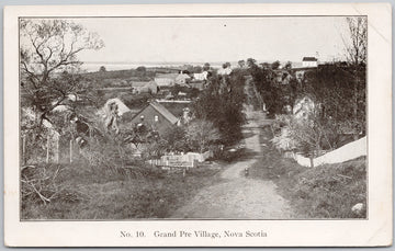 Village of Grand Pre Nova Scotia Canada Black and White Postcard