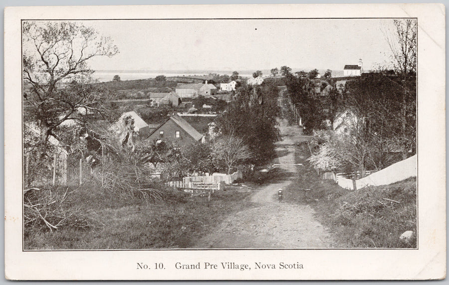 Village of Grand Pre Nova Scotia Canada Black and White Postcard
