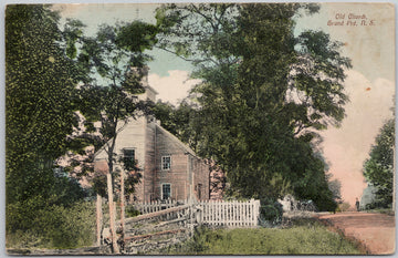 Old Church Grand Pre Nova Scotia Canada 1912 Split Ring Postcard 