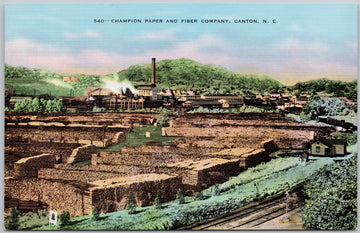 Canton NC Champion Paper and Fiber Company Mill North Carolina USA Postcard 