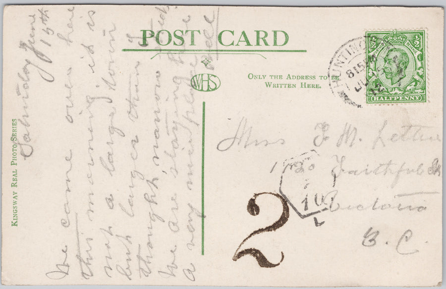 George Hotel Courtyard Huntingdon England '2' Postal Mark Kingsway 1912 RPPC Postcard SP21