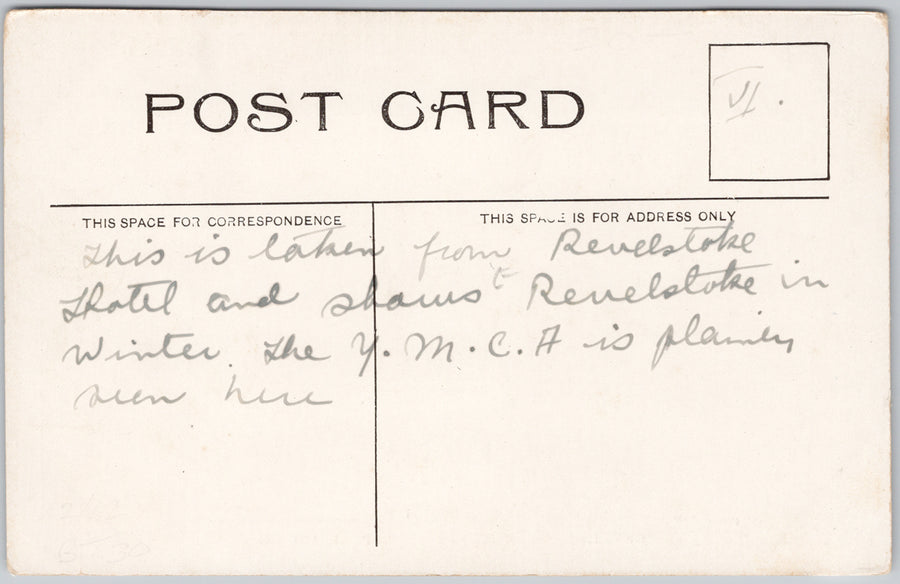 Revelstoke BC from CPR Hotel Train Station YMCA British Columbia Postcard SP21
