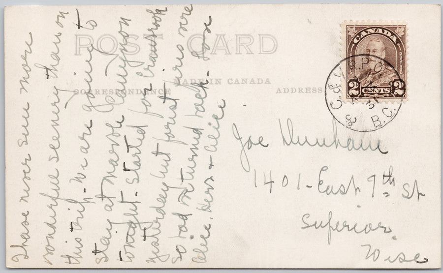 Radium Hot Springs BC Oliver's Gateway Lodge Hotel 1931 C&V RPO RPPC Postcard SP21