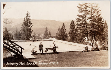 Radium BC Swimming Pool British Columbia Canada McDermid RPPC Postcard 