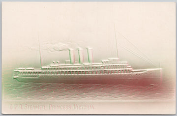 CPR Steamer 'Princess Victoria'  Ship Canada Embossed MacFarlane Postcard