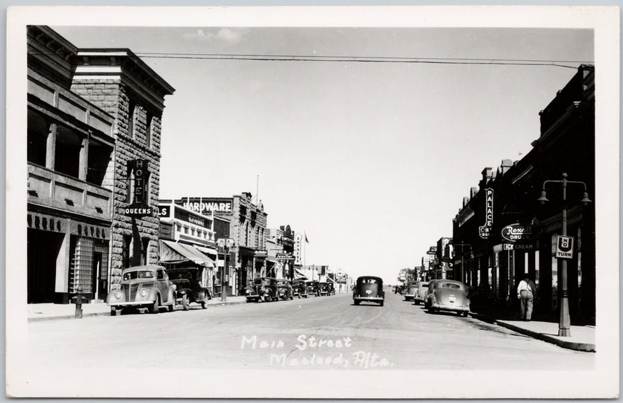 Main Street Macleod Alberta AB Canada Unused RPPC Postcard 