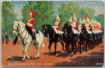 The Life Guards in the Park London England Conrad Leigh Artist Postcard
