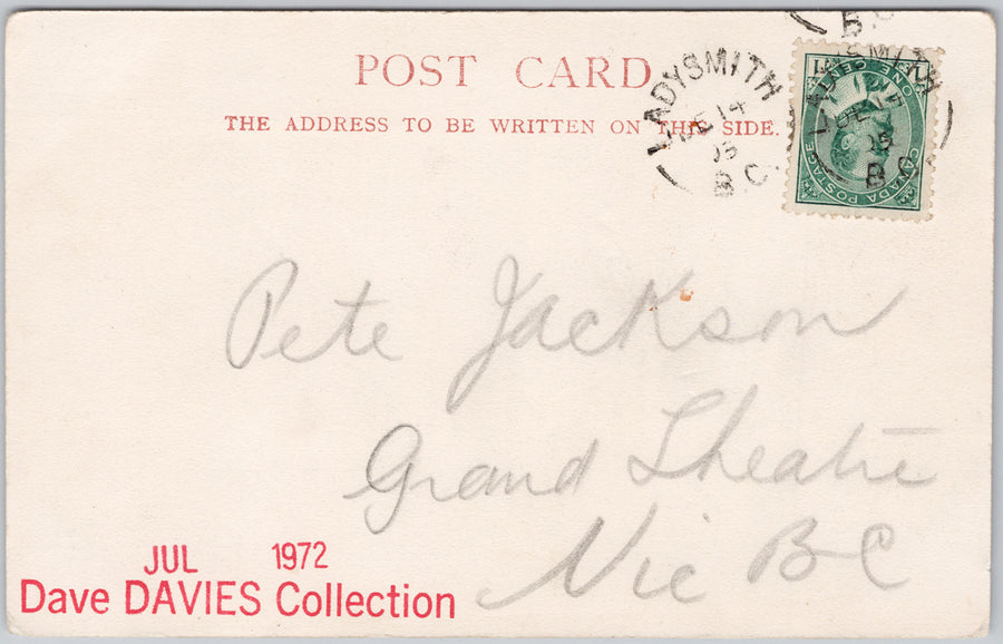 New Westminster BC Multiview Queens Park Exhibition Bldgs Albert Terrace Brunette River No. 25 Hibben 1905 Ladysmith Split Ring Cancel Postcard SP21