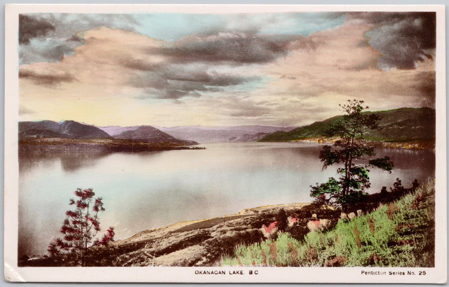 Okanagan Lake BC British Columbia Canada Penticton Series Camera Products RPPC Postcard 