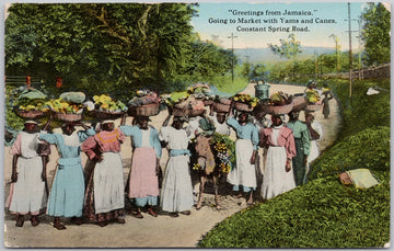 Greetings from Jamaica Going To Market with Yams and Canes Postcard 
