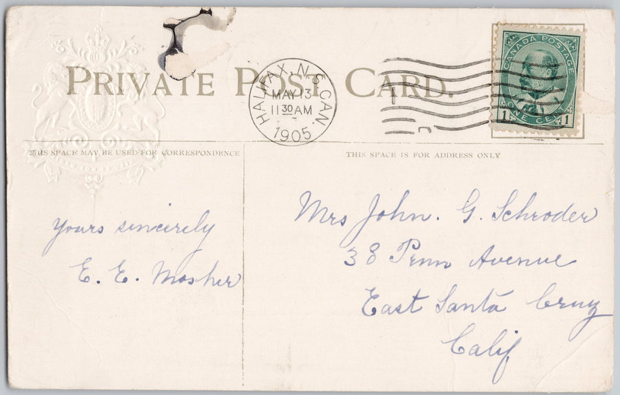 Government House Halifax NS Nova Scotia Embossed 1905 MacFarlane Postcard SP21