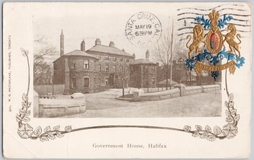 Government House Halifax NS Nova Scotia Embossed 1905 MacFarlane Postcard 