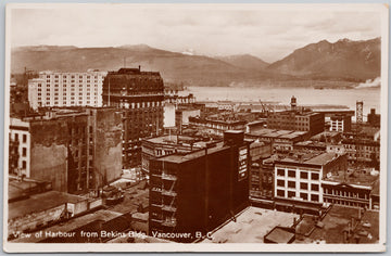 Vancouver BC from Bekins Building Leonard Frank RPPC Postcard 