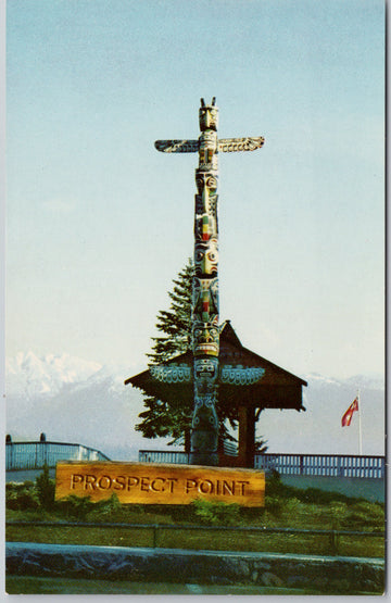 Totem Pole Prospect Point Stanley Park Vancouver Unused Postcard