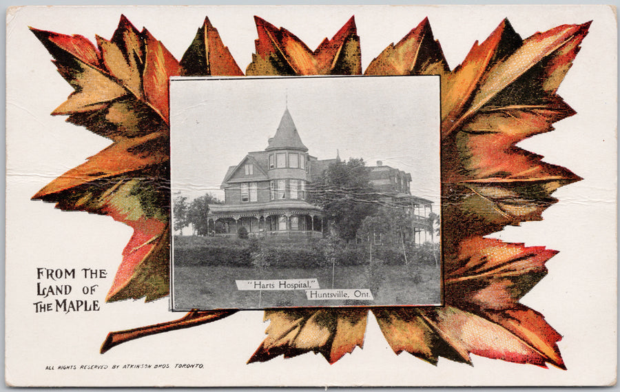 Huntsville Ontario Harts Hospital Atkinson Bros Sample Postcard 