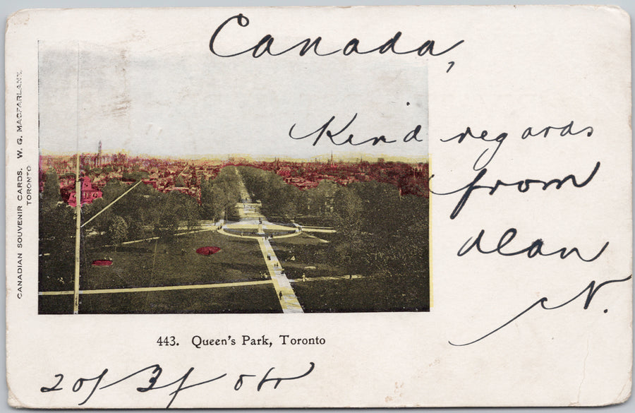 Queens Park Toronto Ontario Canadian Souvenir MacFarlane Private Postcard 