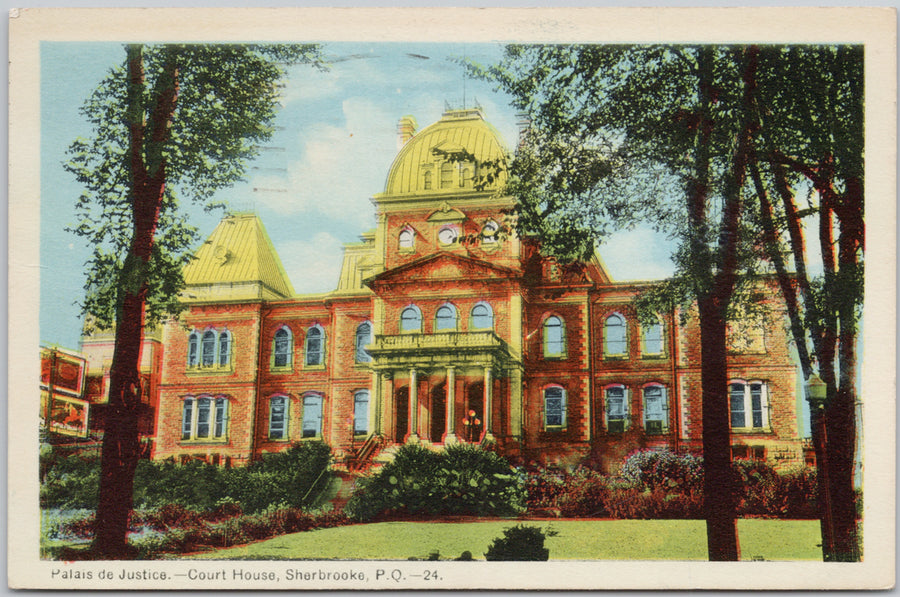 Sherbrooke QC Palais de Justice Court House Quebec Canada (from Gerard Auray, P.C.C.C. of M. 2124) Postcard 