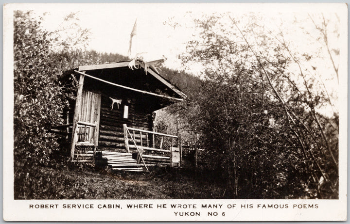 Robert Service Cabin Yukon YT Famous Poet Writer Canada RPPC Postcard 