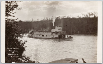 SS 'Hazelton' Steamship Hazelton BC British Columbia No. 330 Fred Button Scarce RPPC Postcard