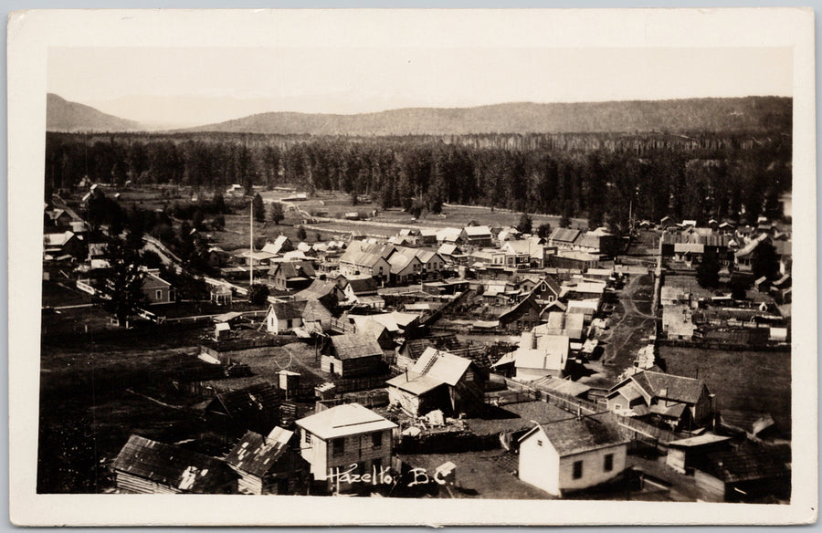 Hazelton BC British Columbia Birdseye RPPC Postcard 