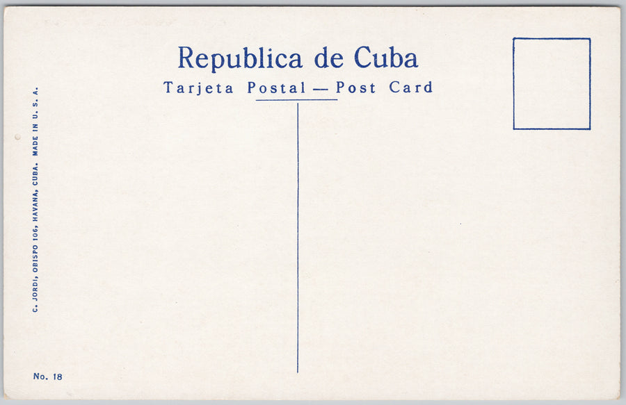 Cuba Havana Entrance to Cemetery Habana Linen Postcard SP21
