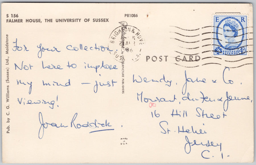 Falmer House University of Sussex England UK Postcard SP21 *as is