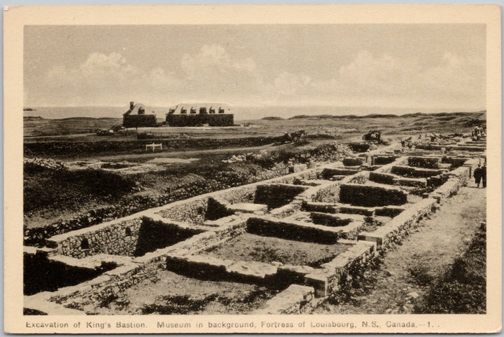 Fortress of Louisbourg NS Excavation King's Bastion Canada Peco Postcard