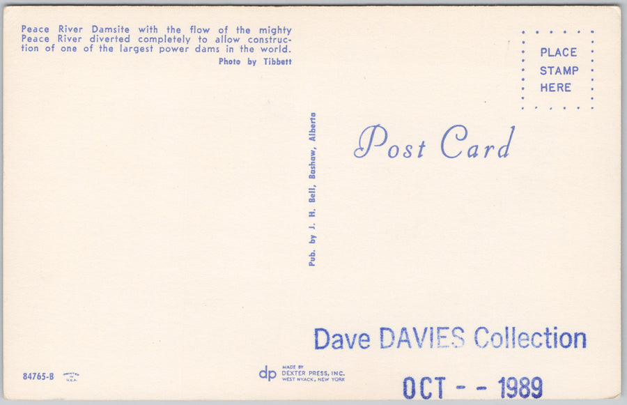 Peace River Damsite BC British Columbia Postcard SP21