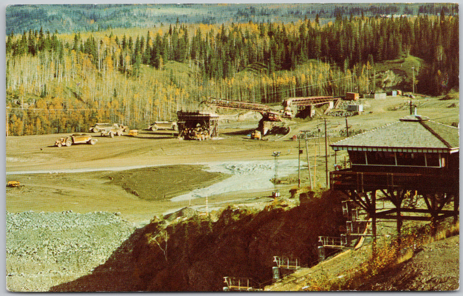 Peace River Dam Construction BC British Columbia Postcard