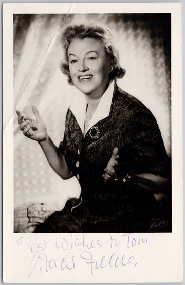 Gracie Fields Signed British Singer Actress Comedian 1960s RPPC Postcard
