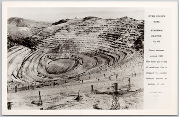 Utah Copper Mine Bingham Canyon Utah UT The Pit Picture Shop RPPC Postcard 