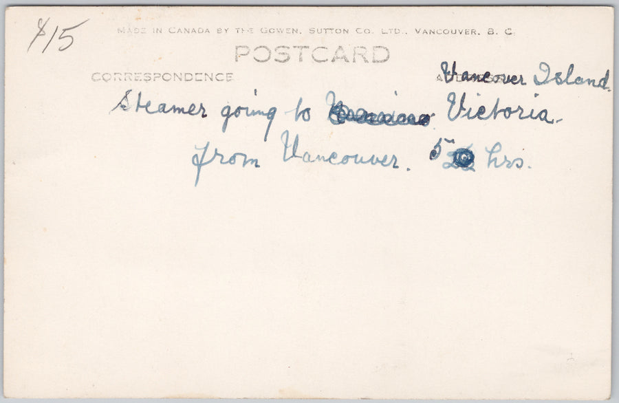 SS 'Princess Alice' Steamship Passenger Ship BC British Columbia RPPC Postcard SP21