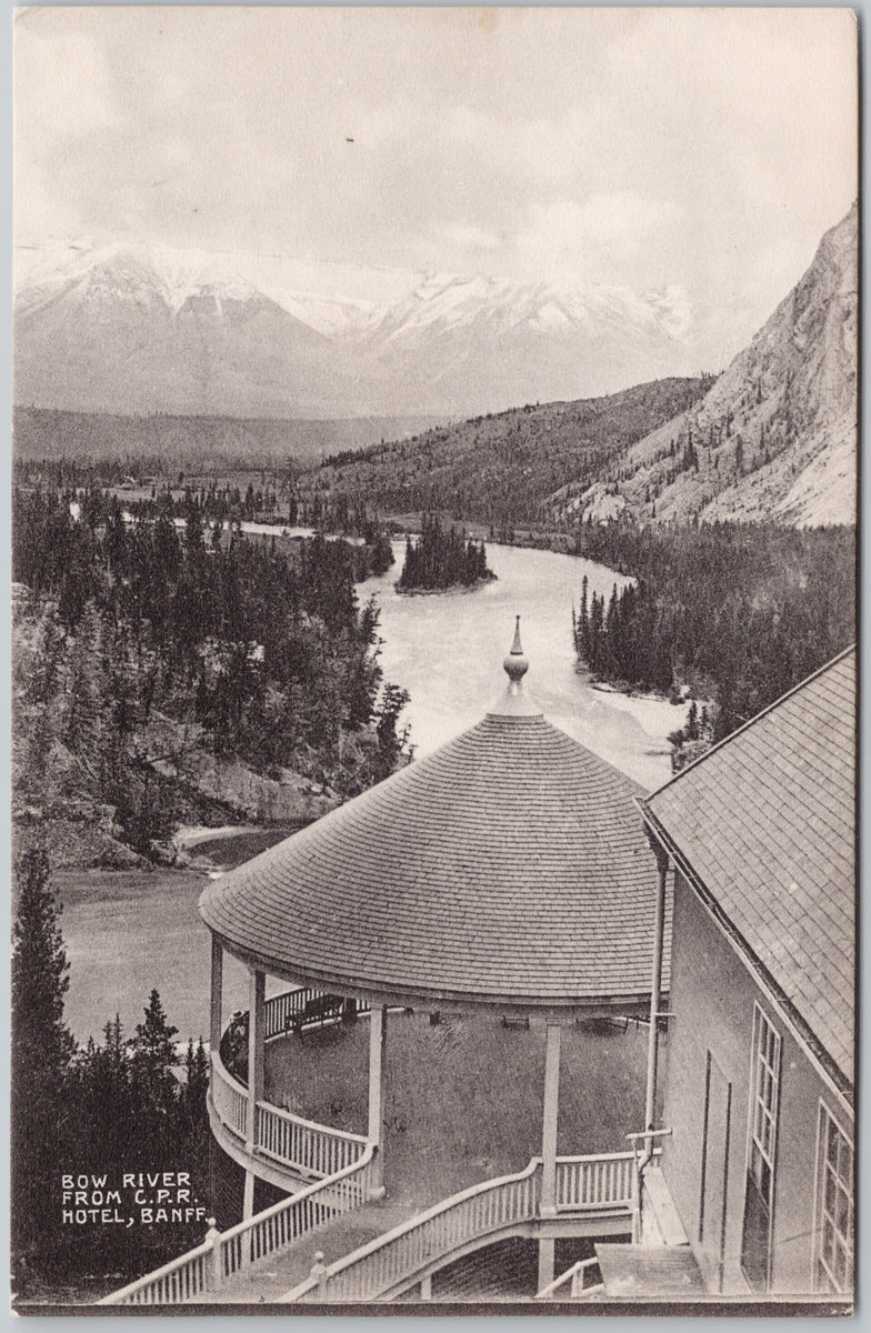 Bow River from CPR Hotel Banff Alberta AB Canada J. Howard Chapman Postcard