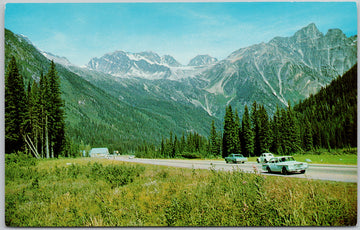 Rogers Pass BC British Columbia Highway Selkirk Range Grant Mann Traveltime Postcard 