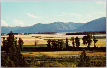 Kootenay Flats Creston BC British Columbia Prismaflex Chrome Postcard 
