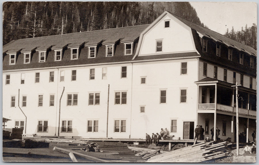 Ocean Falls BC New Hotel Just Completed Construction British Columbia Scarce RPPC Postcard 