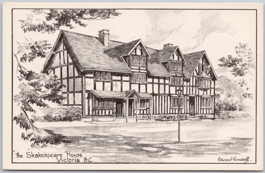 Victoria BC The Shakespeare House British Columbia Edward Goodall Postcard