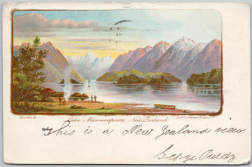 Lake Manawapouri NZ New Zealand Government Tourist Health Postcard 