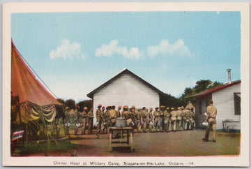 Niagara-on-the-Lake Ontario Dinner Hour Military Camp Soldiers PECO Postcard 