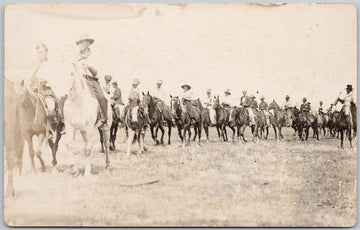 Williams Lake BC 1946 Parade to the Arena Williams Lake Stampede British Columbia RPPC Postcard 